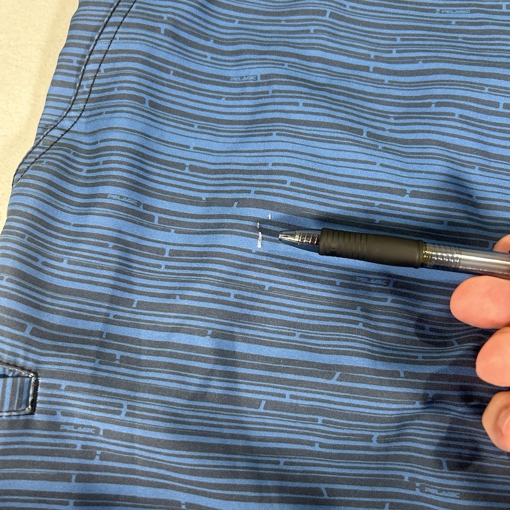 Pelagic Mens Swim Trunks Board Shorts Size 38 Actual Is 40 Blue Black Striped - Picture 4 of 4